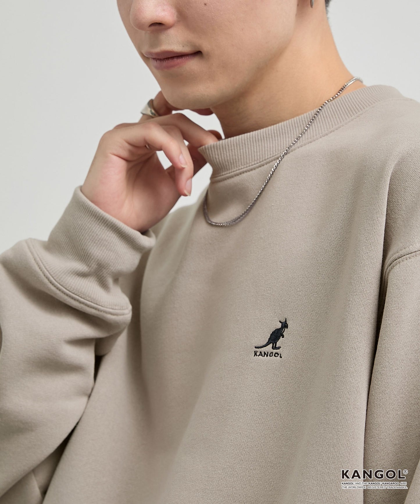 KANGOL 刺繡 Logo 寬版大學T