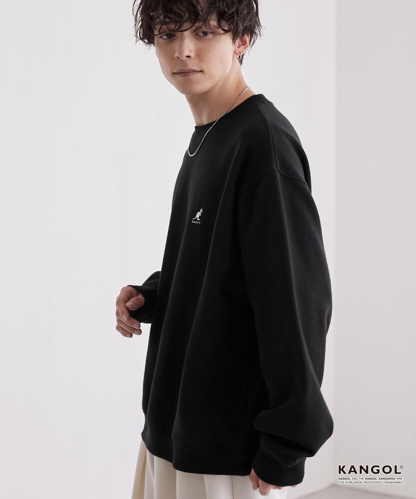 KANGOL 刺繡 Logo 寬版大學T