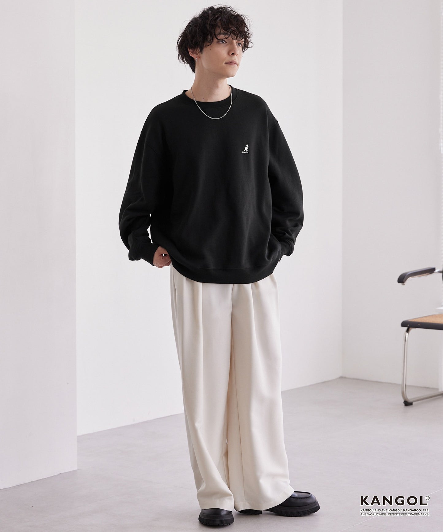 KANGOL 刺繡 Logo 寬版大學T