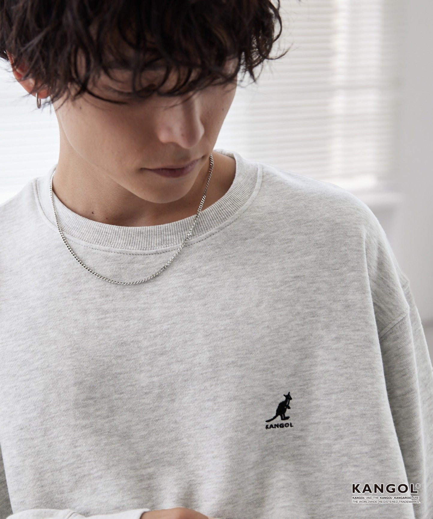 KANGOL 刺繡 Logo 寬版大學T