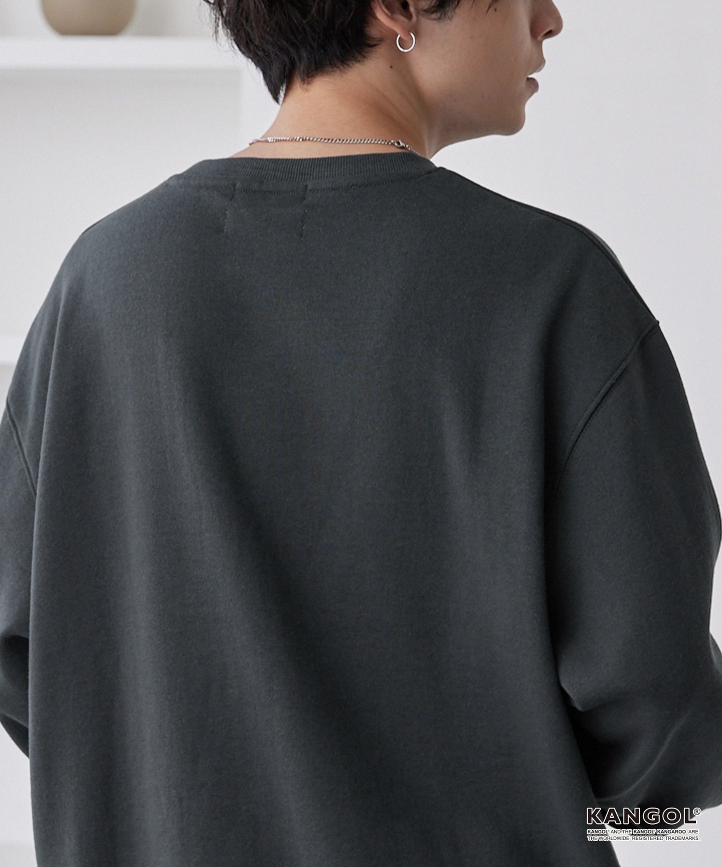 KANGOL 刺繡 Logo 寬版大學T