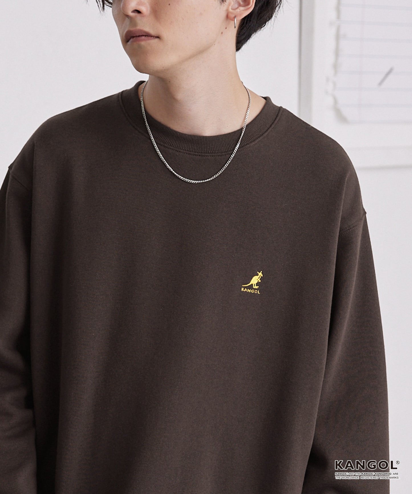 KANGOL 刺繡 Logo 寬版大學T