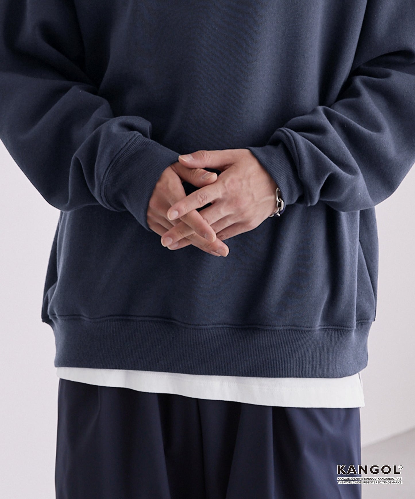 KANGOL 刺繡 Logo 寬版大學T