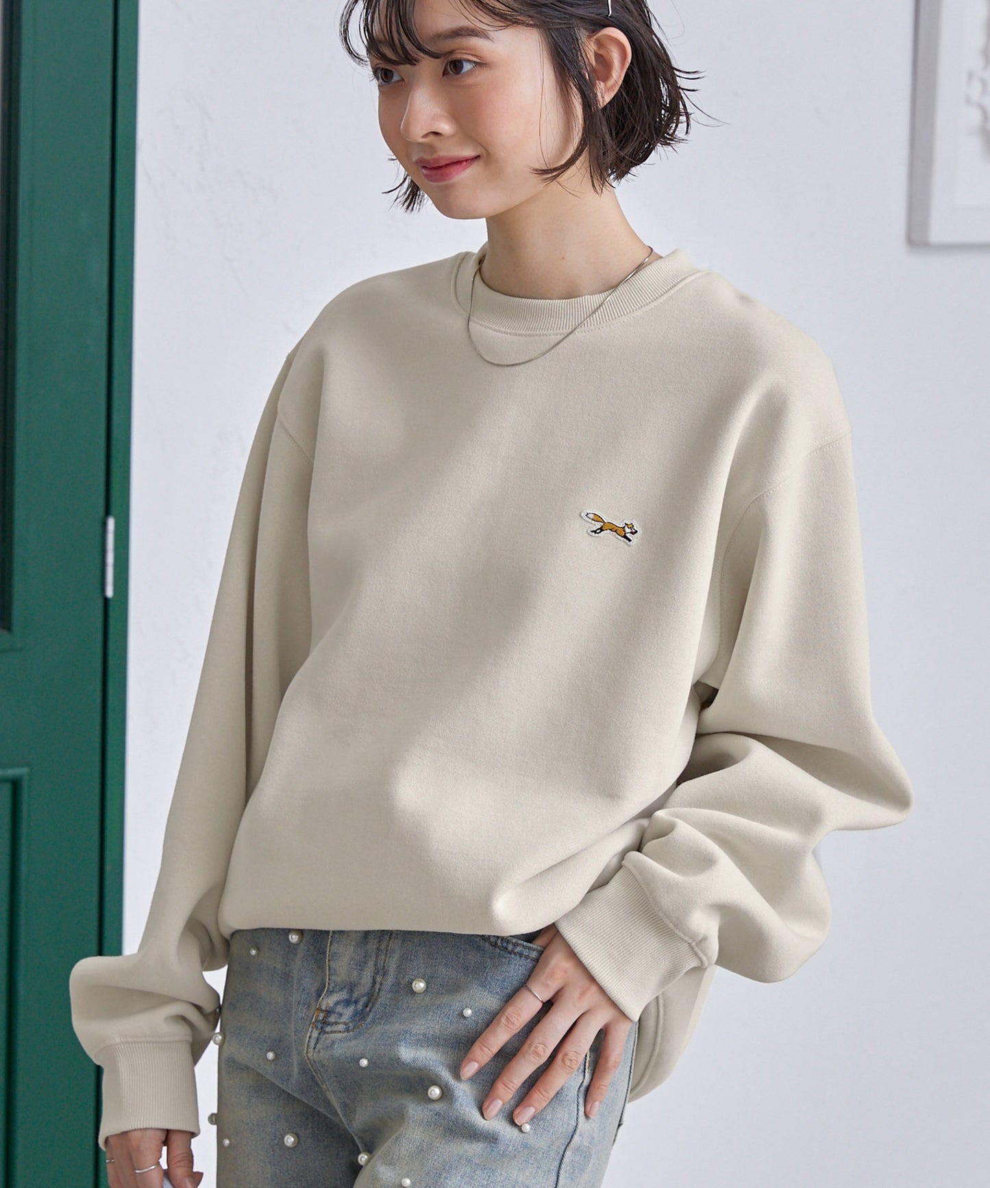 PENNEYS THE FOX Logo 狐狸刺繡寬版大學T上衣