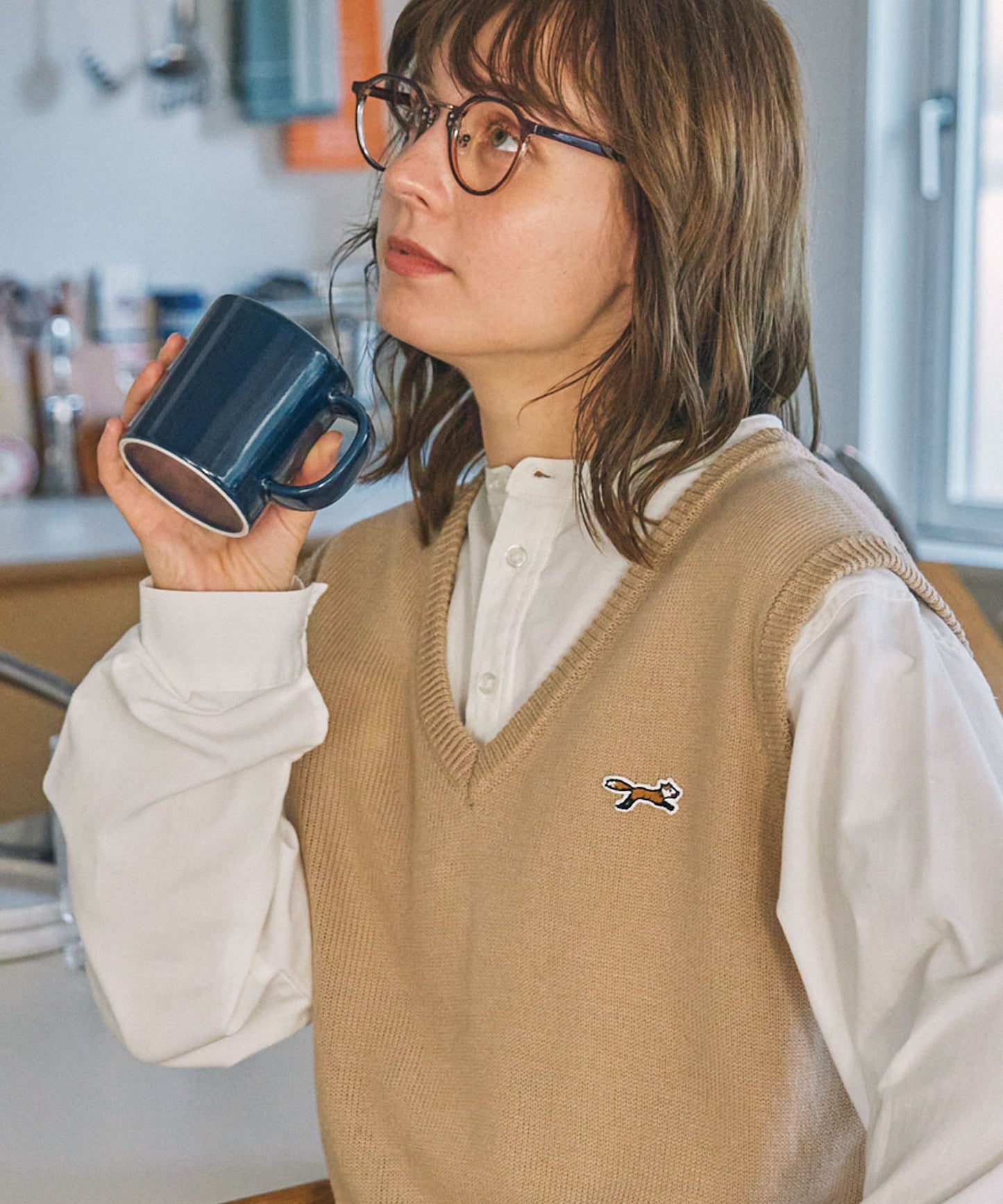 PENNEYS THE FOX Logo 狐狸刺繡LOGO V領針織背心