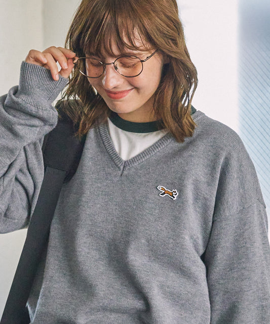 PENNEYS THE FOX Logo 狐狸刺繡V領針織上衣