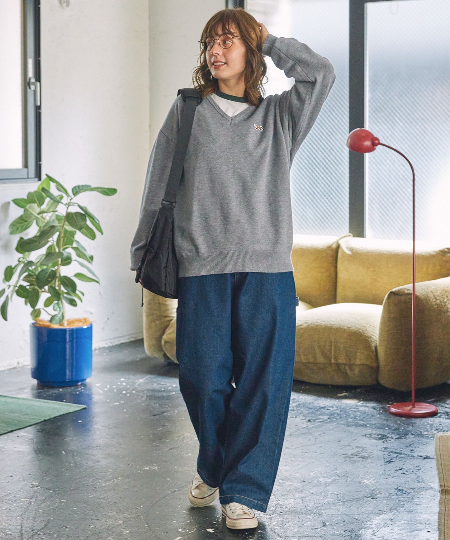 PENNEYS THE FOX Logo 狐狸刺繡V領針織上衣