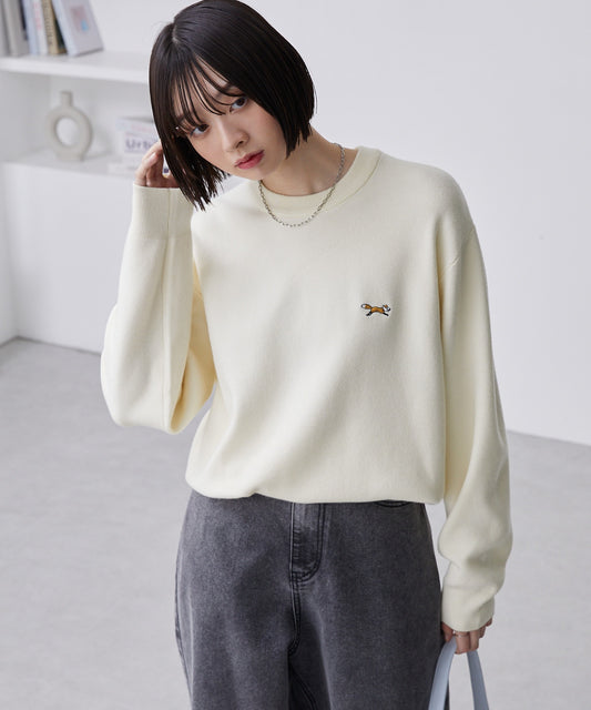 PENNEYS THE FOX Logo 狐狸刺繡寬版針織上衣