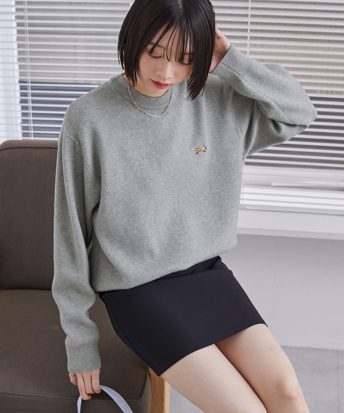PENNEYS THE FOX Logo 狐狸刺繡寬版針織上衣