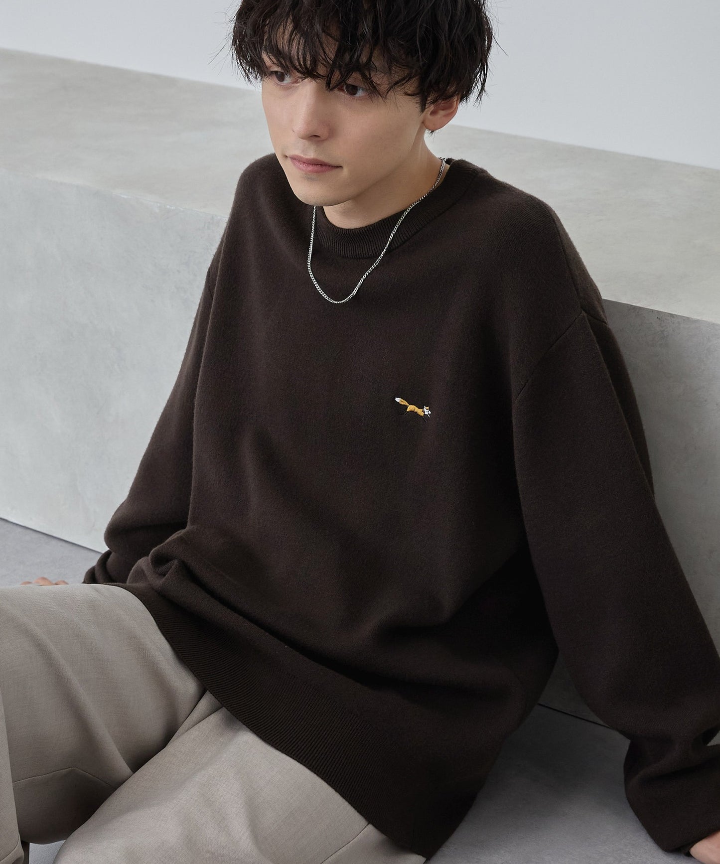 PENNEYS THE FOX Logo 狐狸刺繡寬版針織上衣