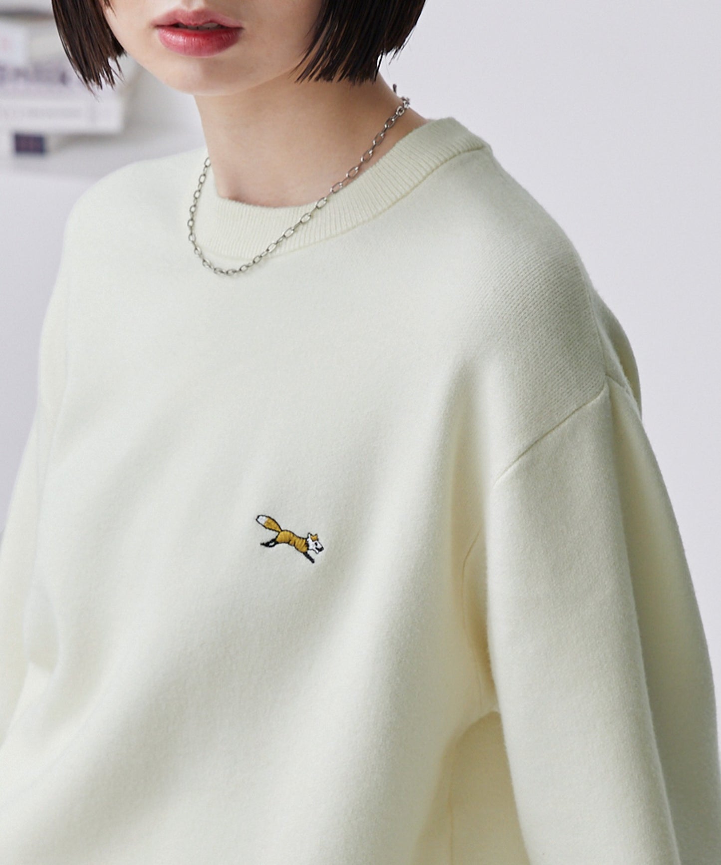 PENNEYS THE FOX Logo 狐狸刺繡寬版針織上衣