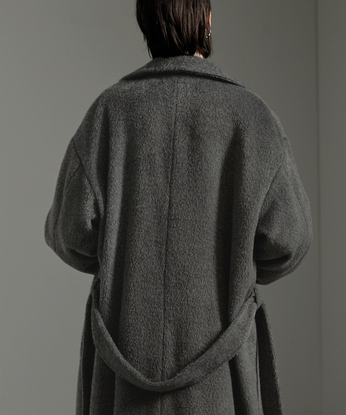 CIYOT-シヨウト- 長版雙排釦寬鬆毛呢大衣外套