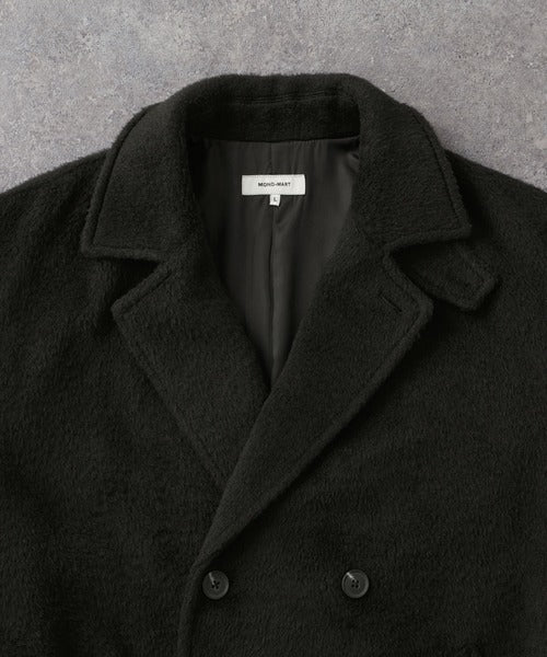 CIYOT-シヨウト- 長版雙排釦寬鬆毛呢大衣外套