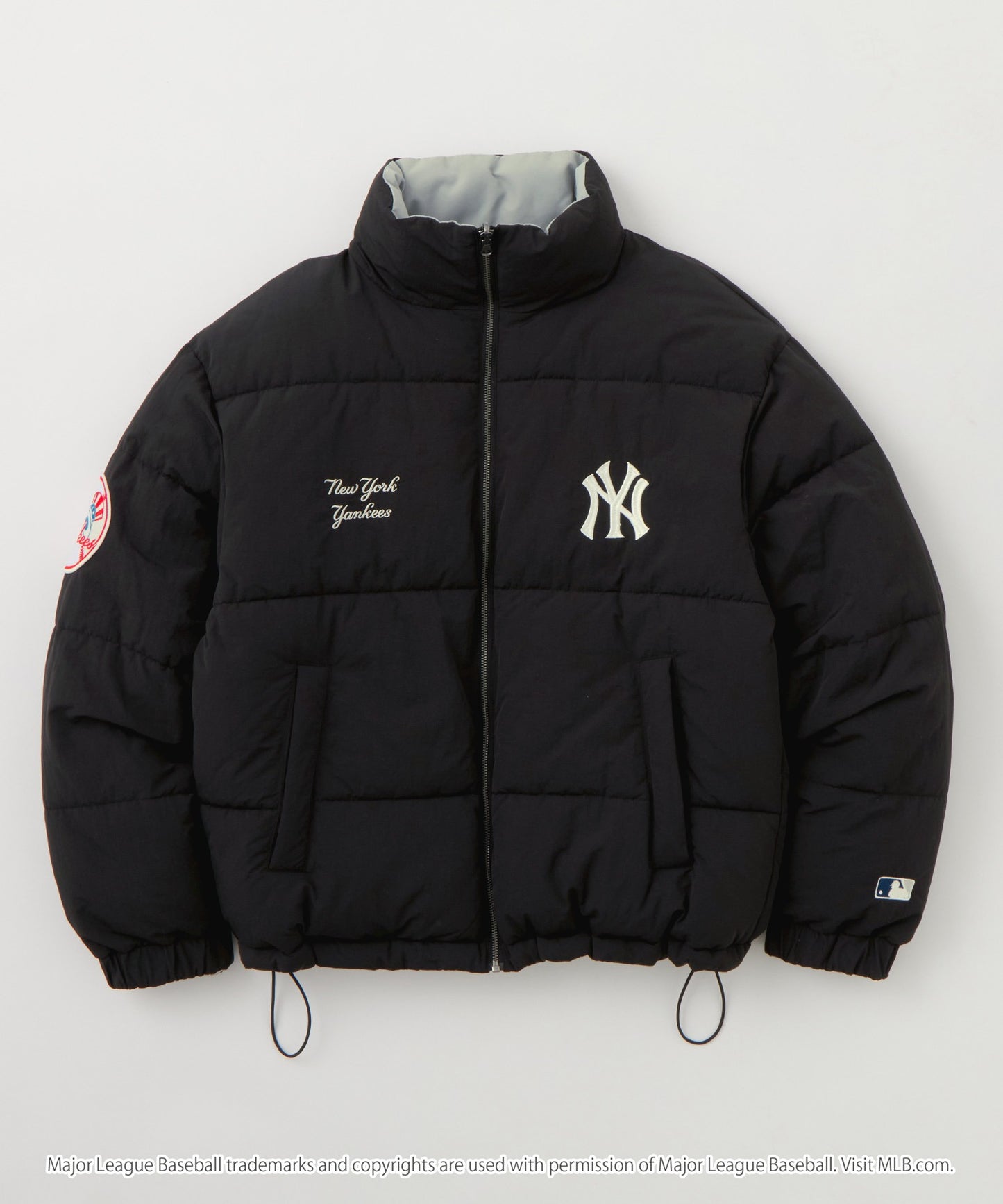 MLB限定LOGO刺繡2WAY可雙面穿寬版立領羽絨外套
