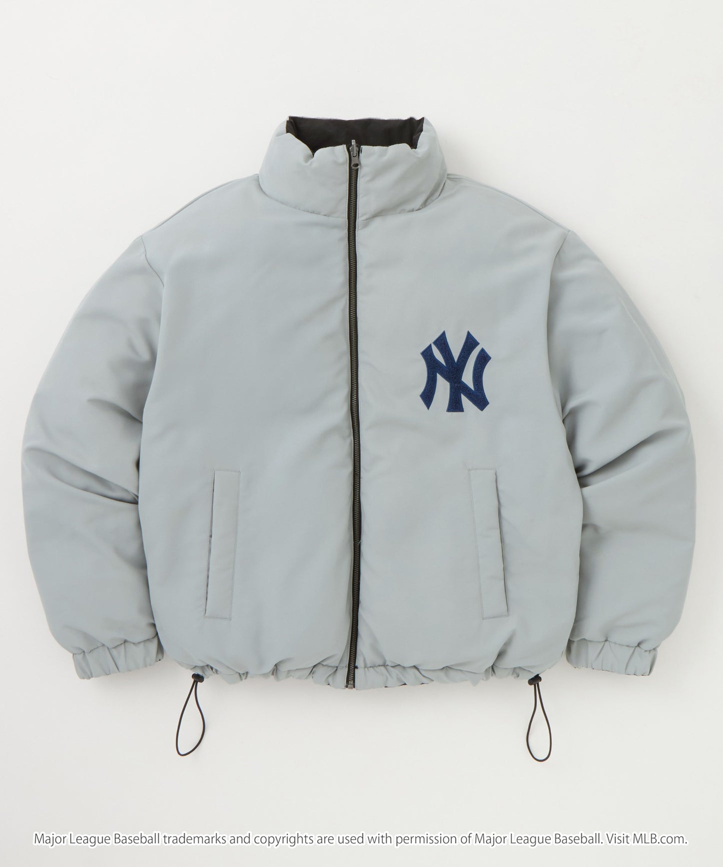 MLB限定LOGO刺繡2WAY可雙面穿寬版立領羽絨外套