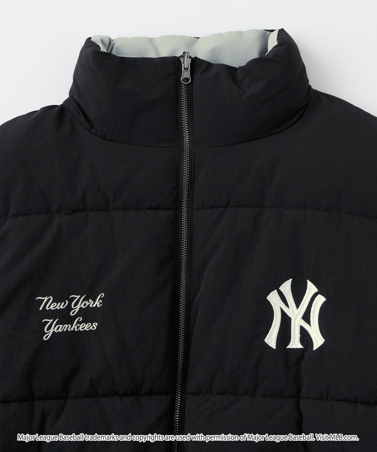 MLB限定LOGO刺繡2WAY可雙面穿寬版立領羽絨外套