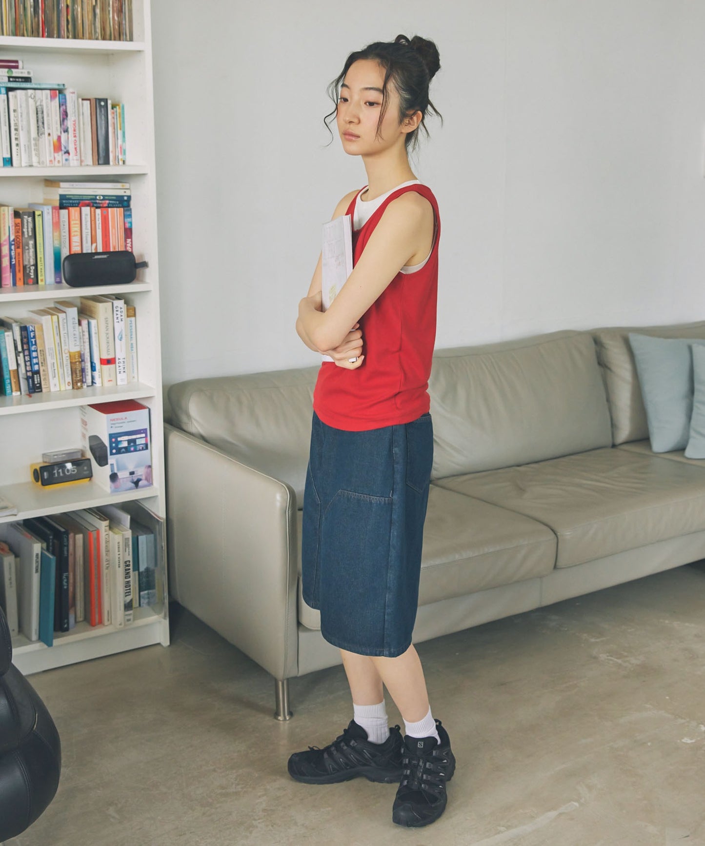 Unblend 雙層膝部牛仔短褲