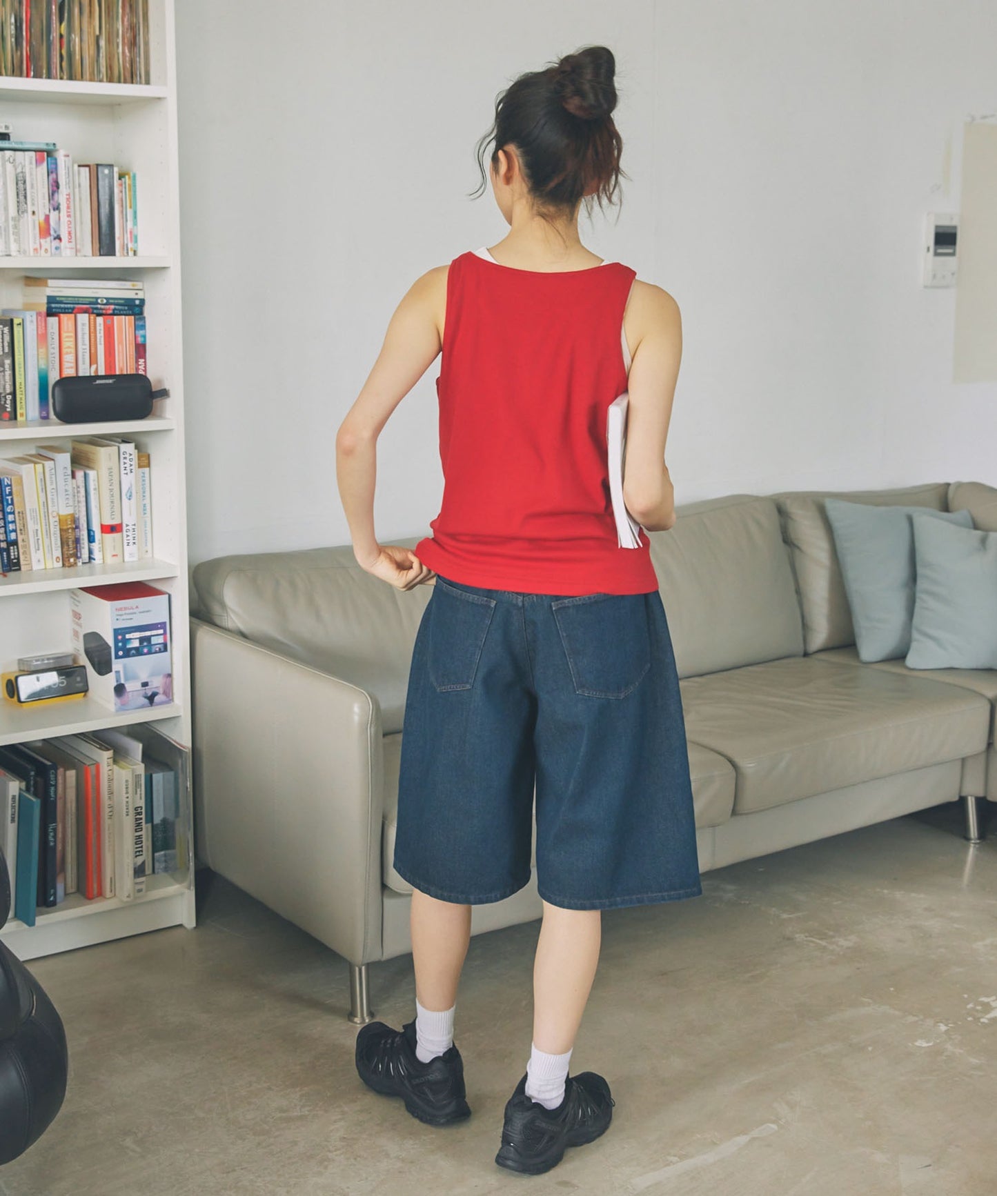 Unblend 雙層膝部牛仔短褲