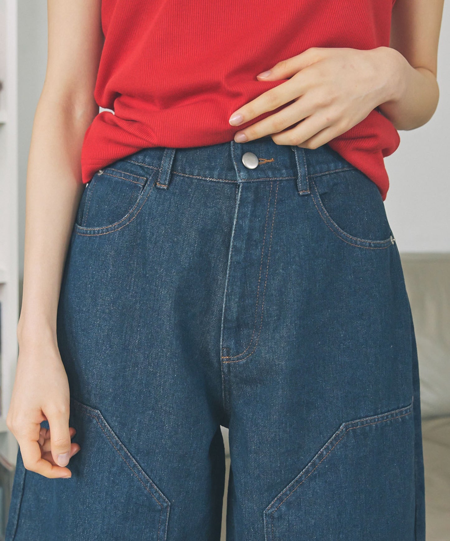 Unblend 雙層膝部牛仔短褲