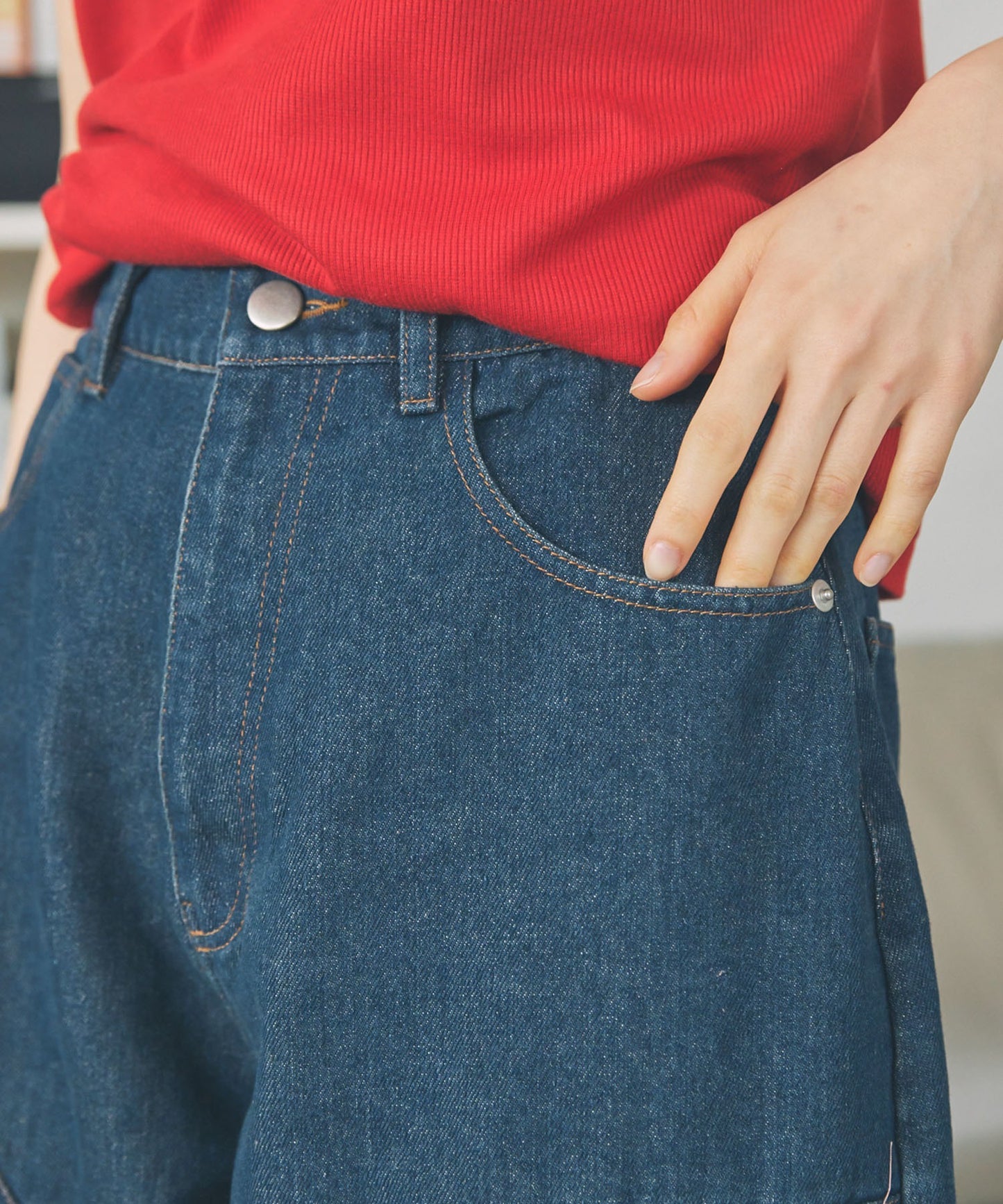 Unblend 雙層膝部牛仔短褲