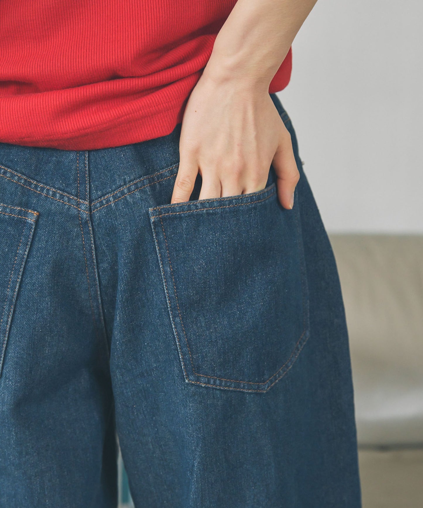 Unblend 雙層膝部牛仔短褲