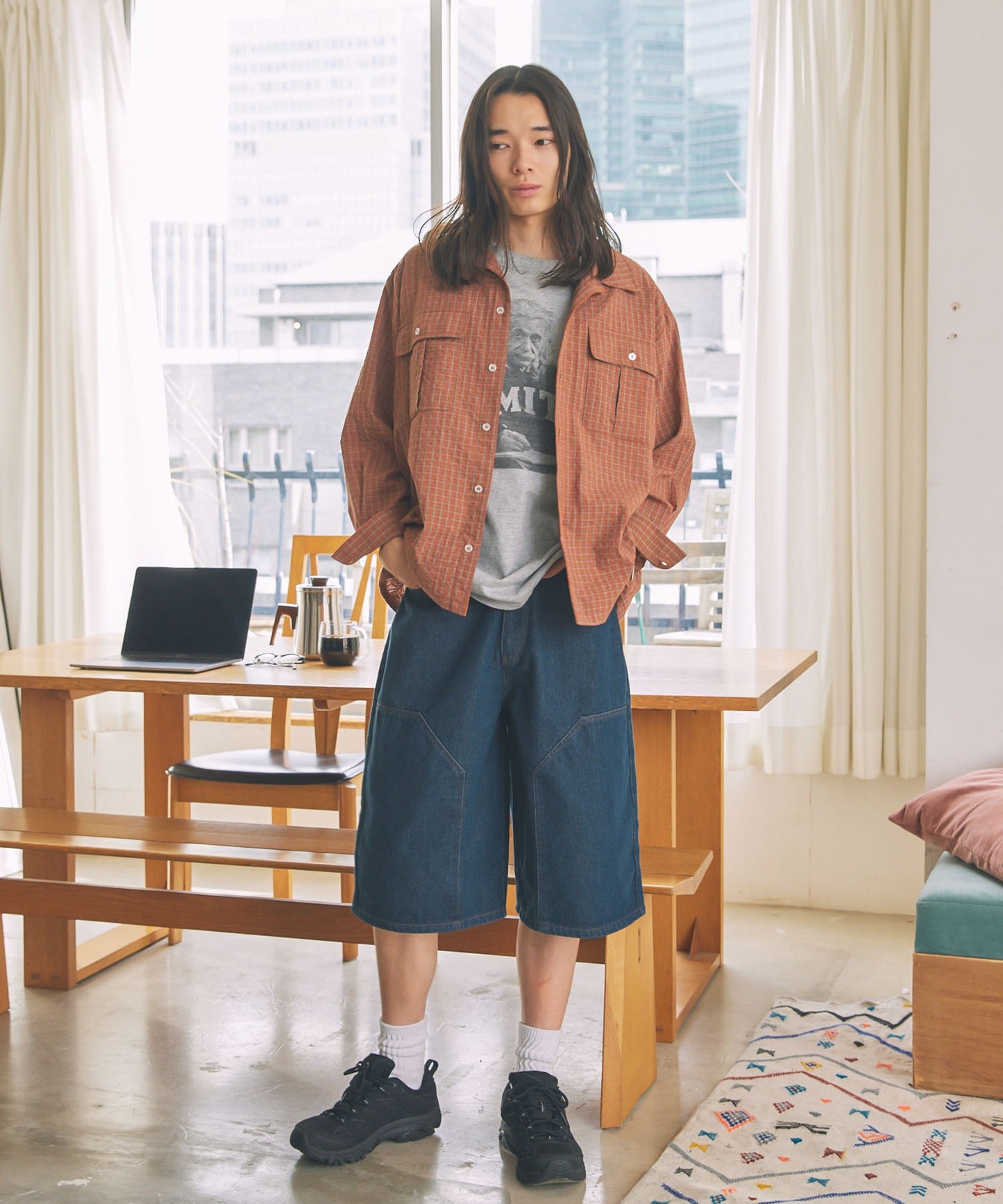 Unblend 雙層膝部牛仔短褲