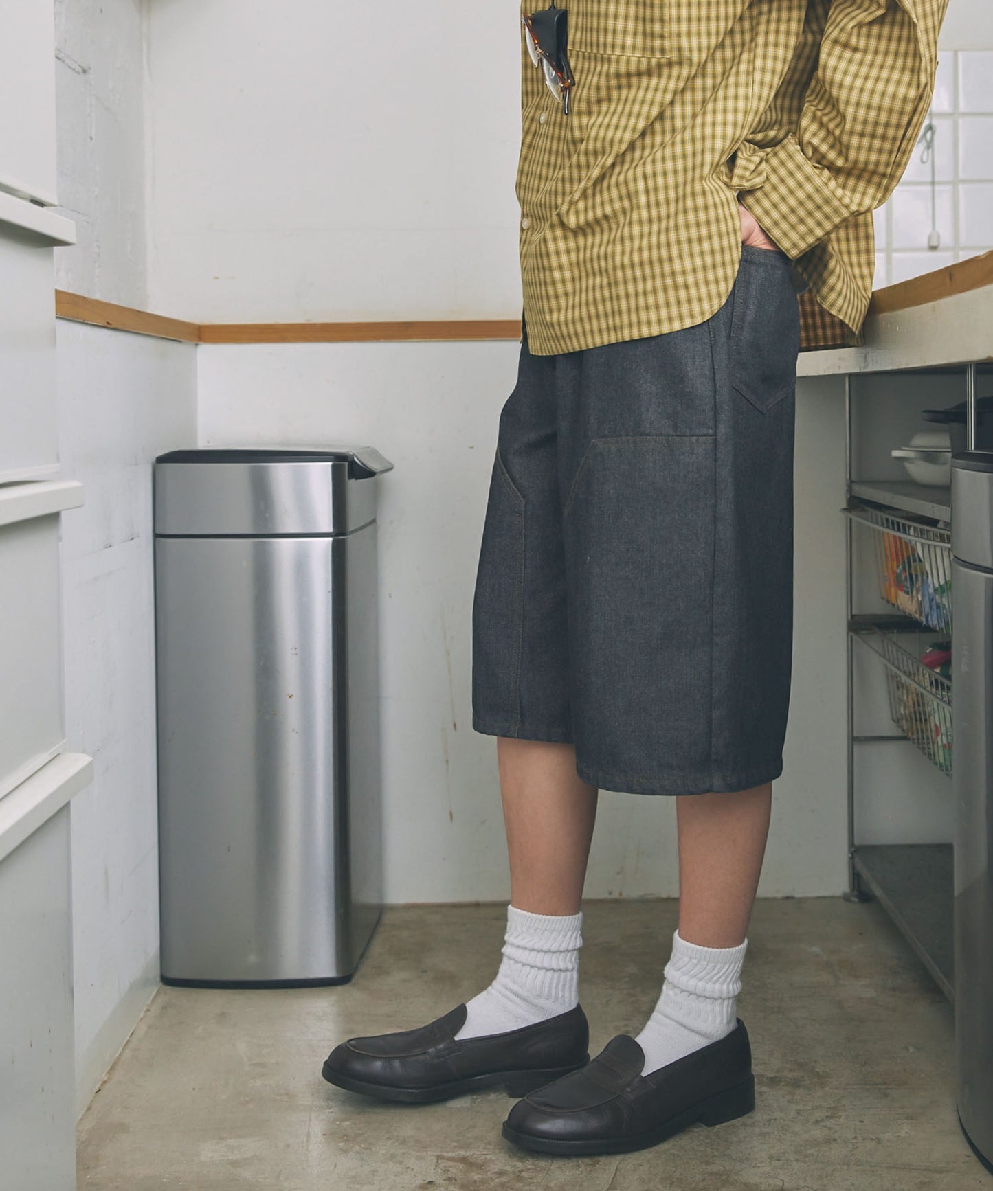 Unblend 雙層膝部牛仔短褲