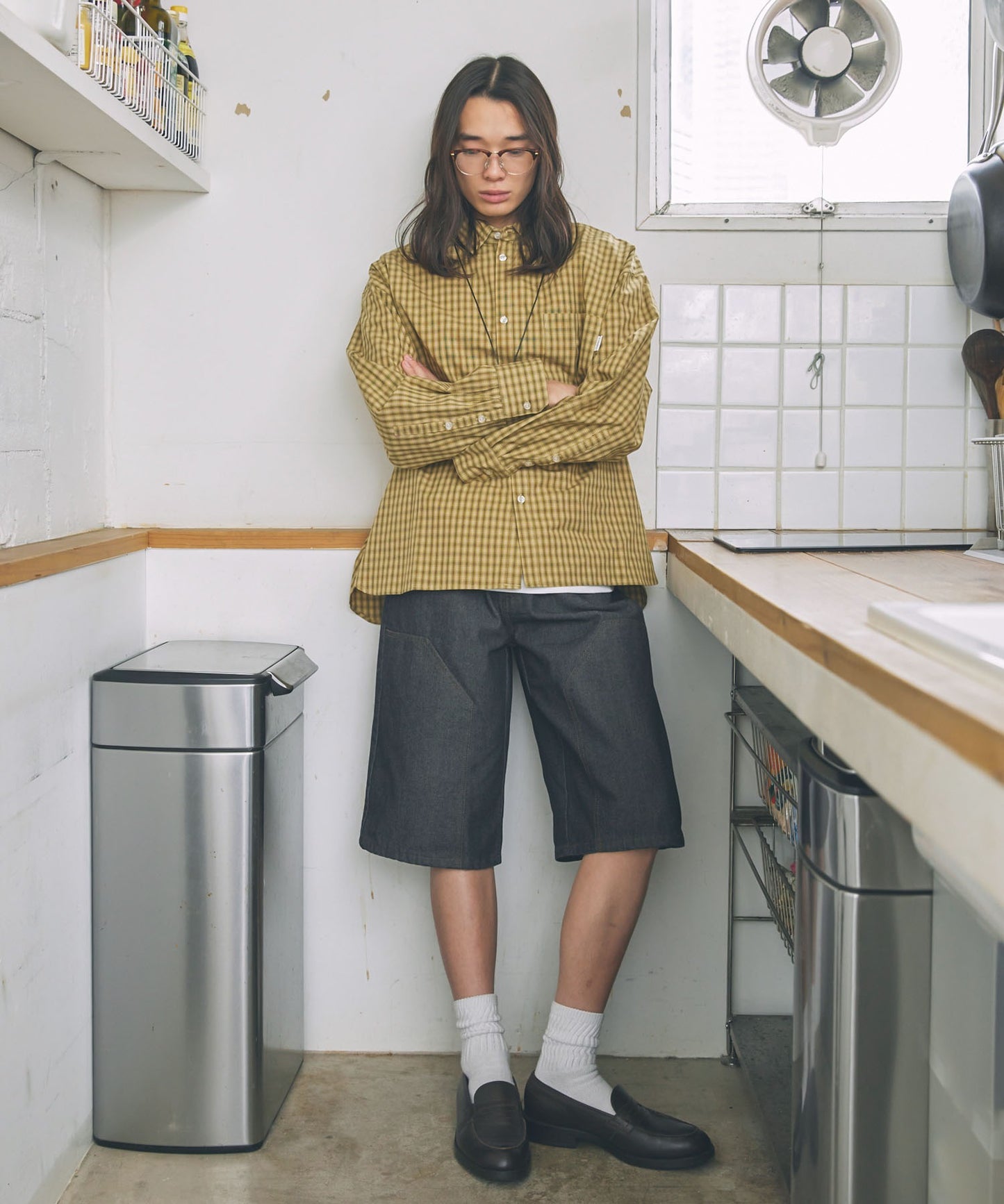 Unblend 雙層膝部牛仔短褲