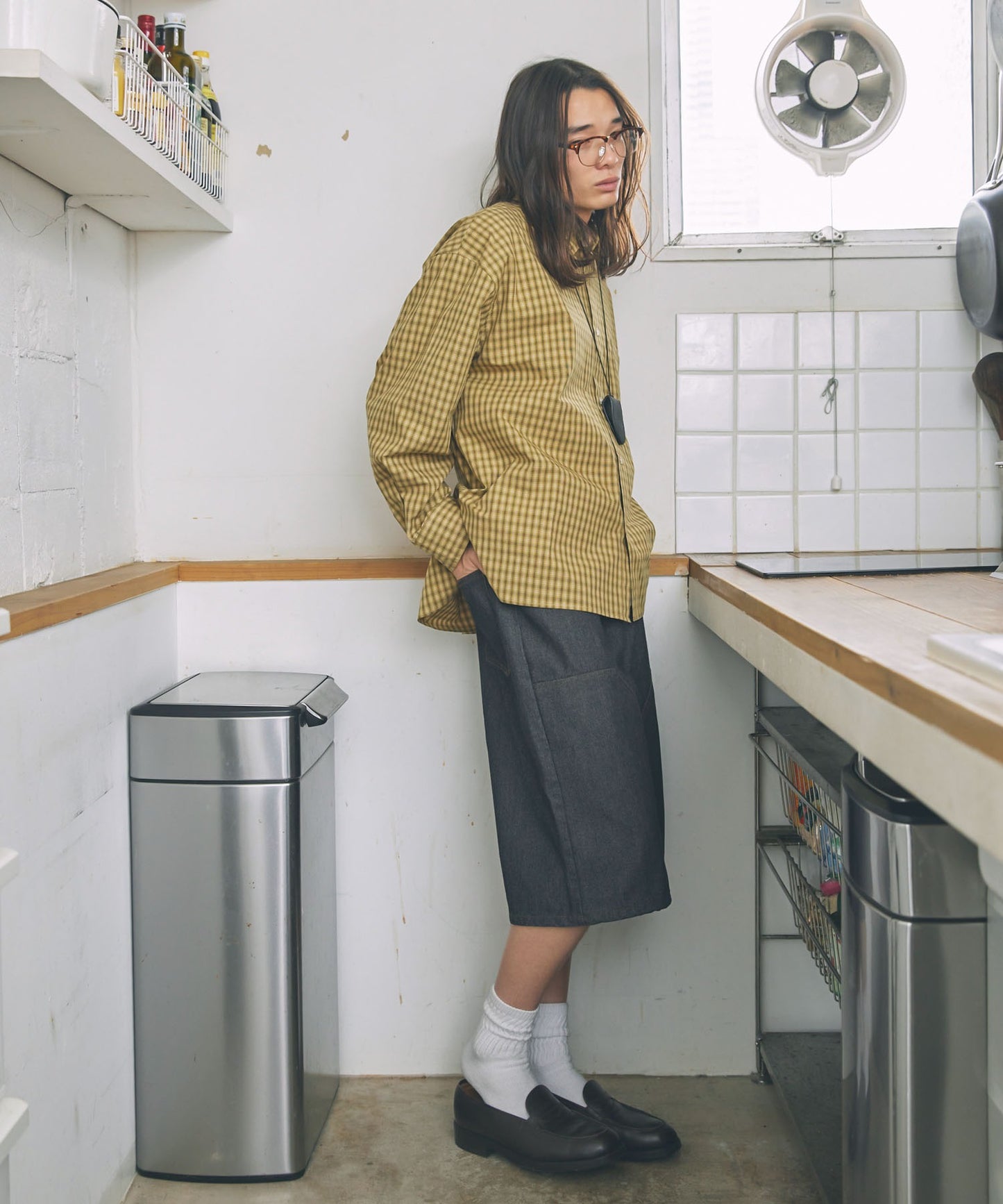 Unblend 雙層膝部牛仔短褲