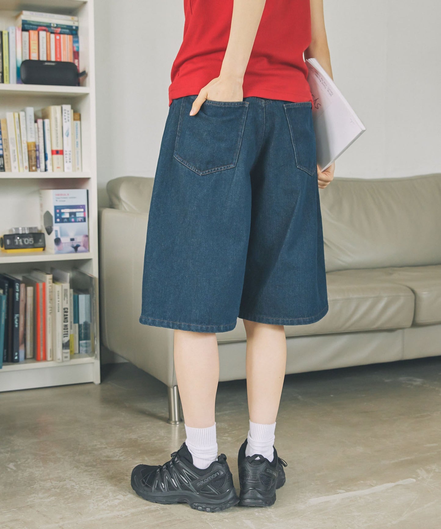 Unblend 雙層膝部牛仔短褲