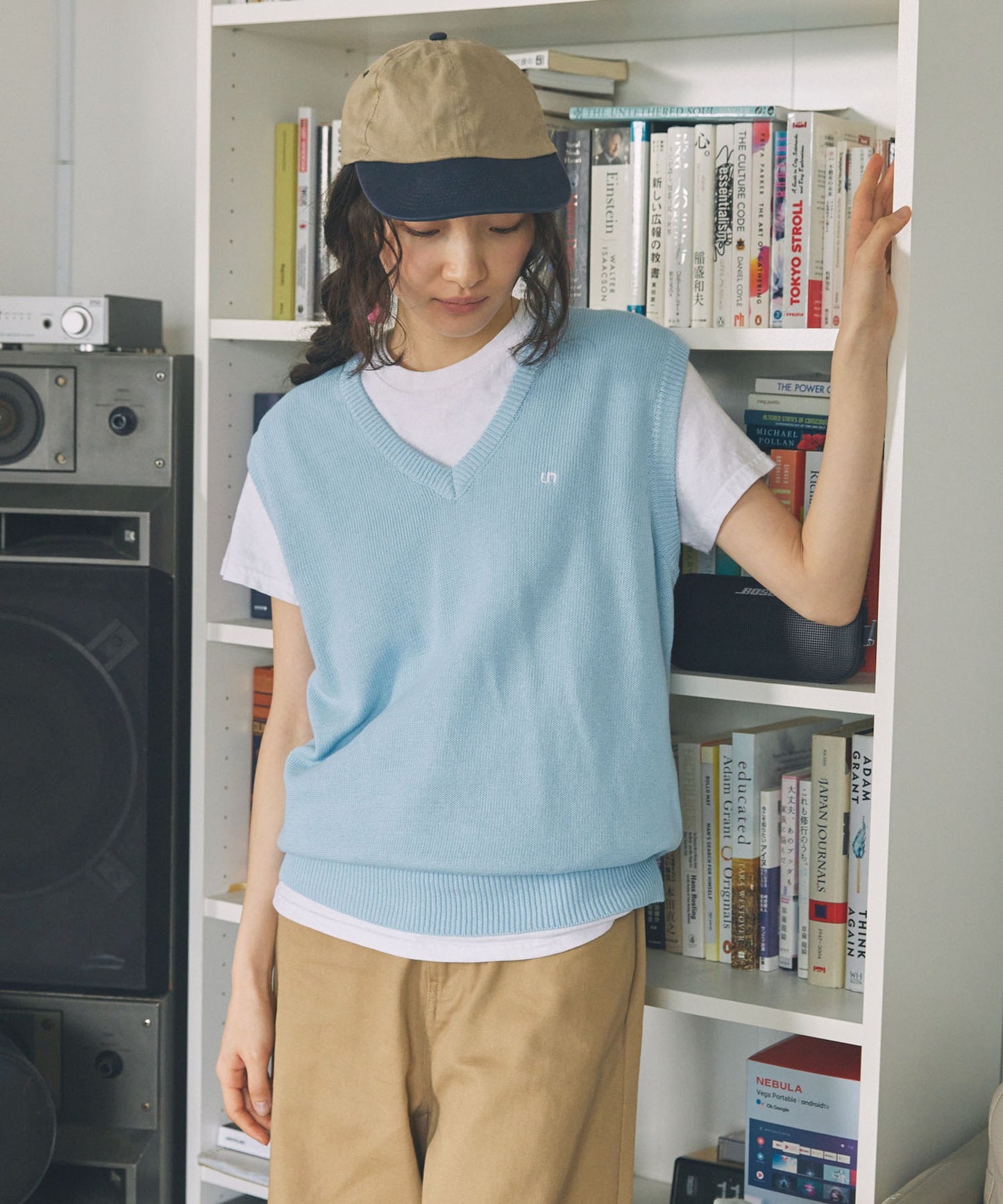 Unblend 簡約Logo刺繡針織背心