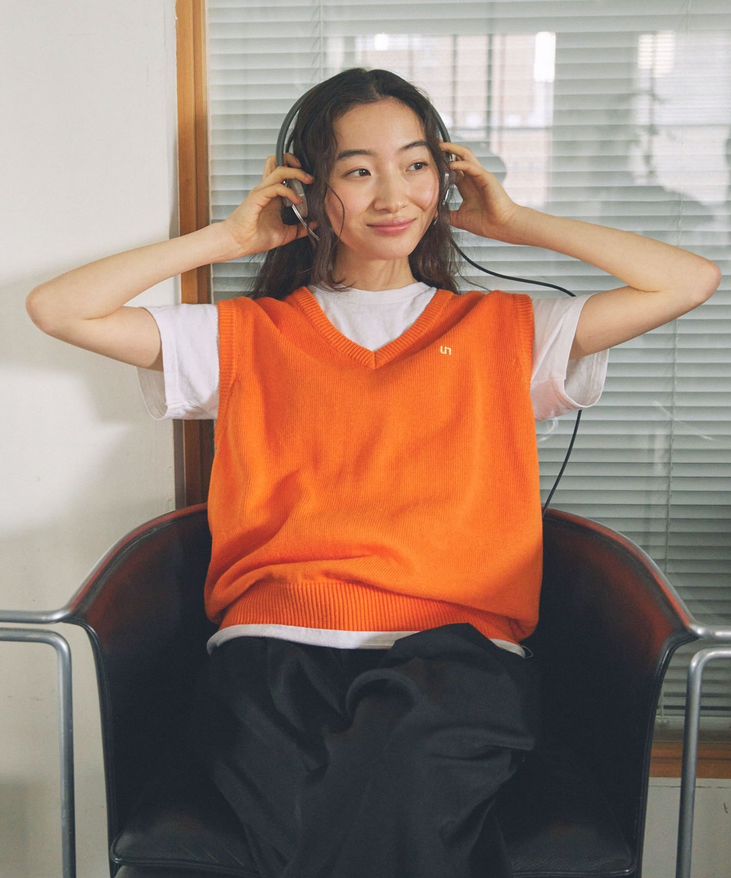 Unblend 簡約Logo刺繡針織背心