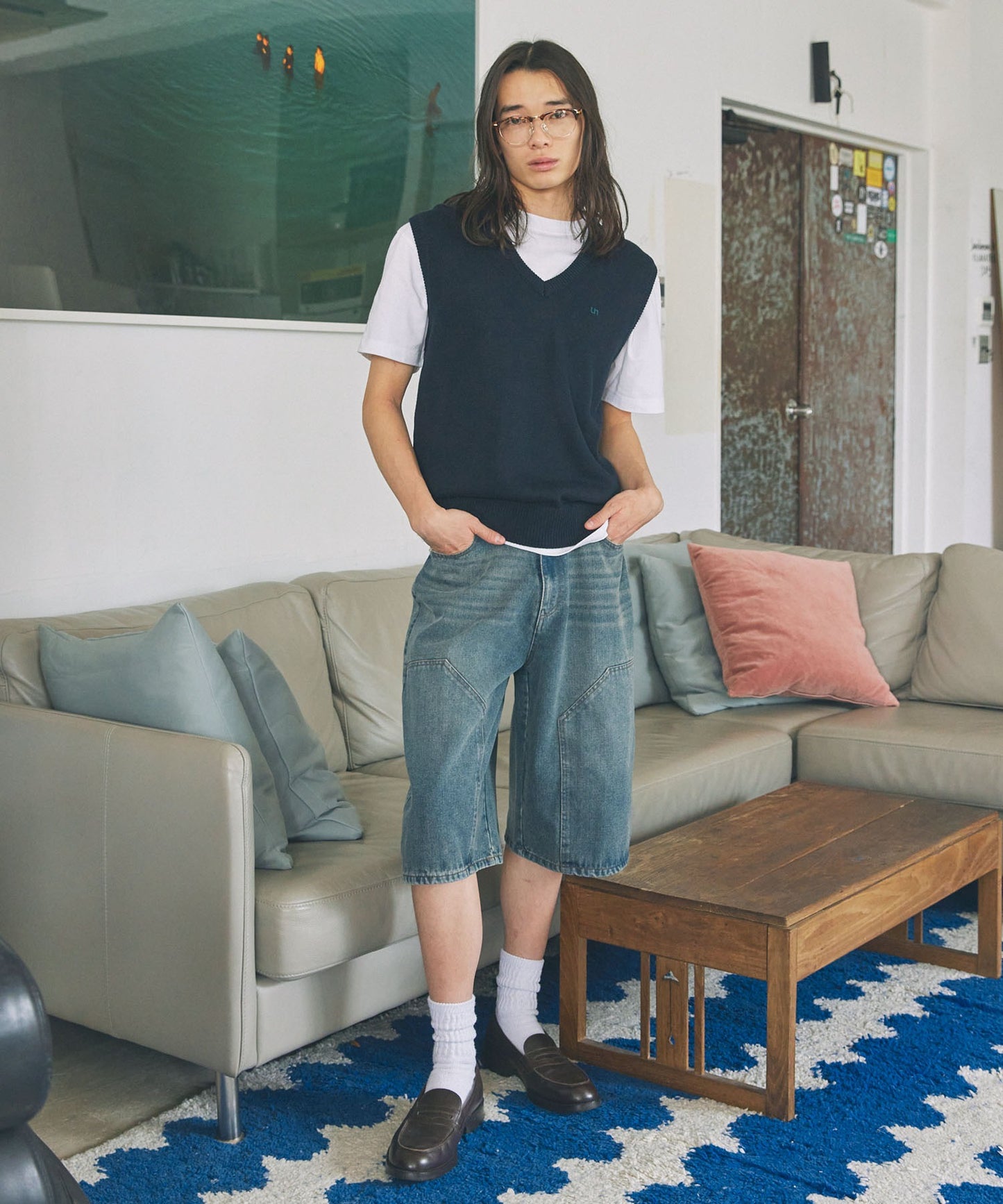 Unblend 簡約Logo刺繡針織背心