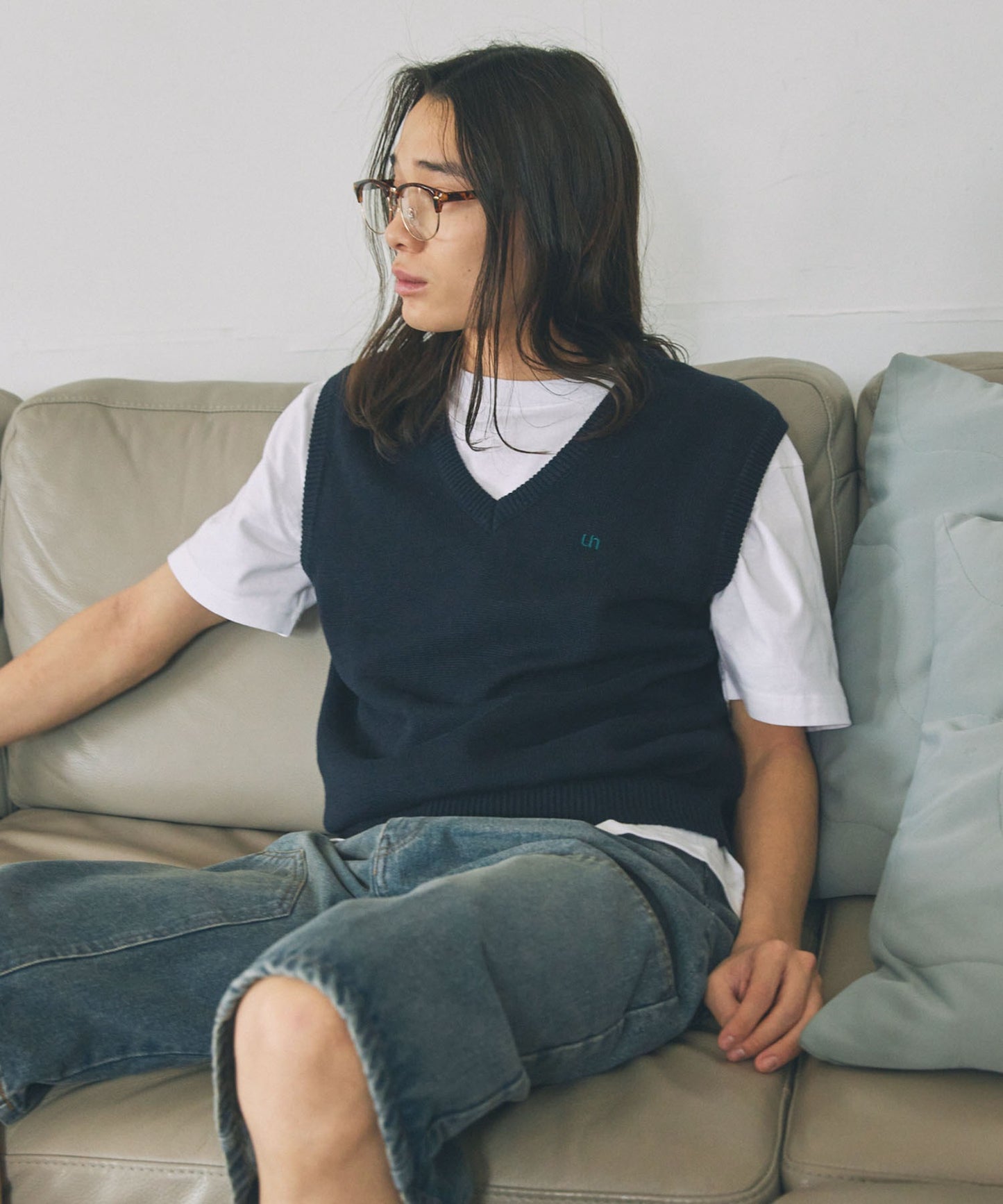 Unblend 簡約Logo刺繡針織背心