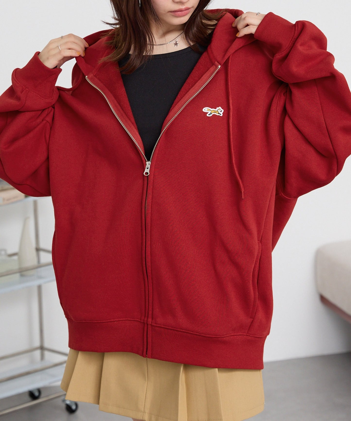 PENNEYS 限定 THE FOX 刺繡LOGO寬版拉鍊連帽外套