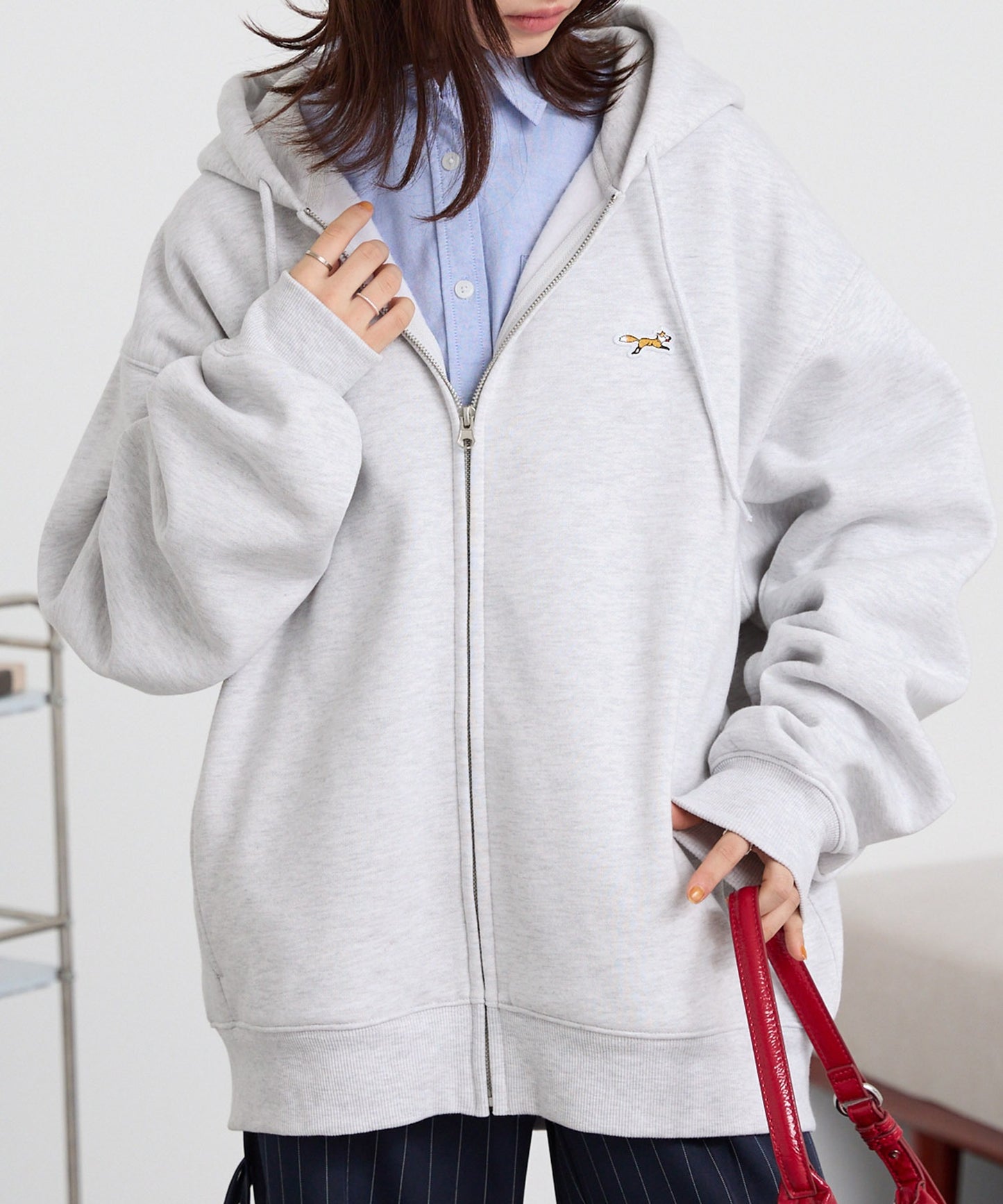 PENNEYS 限定 THE FOX 刺繡LOGO寬版拉鍊連帽外套