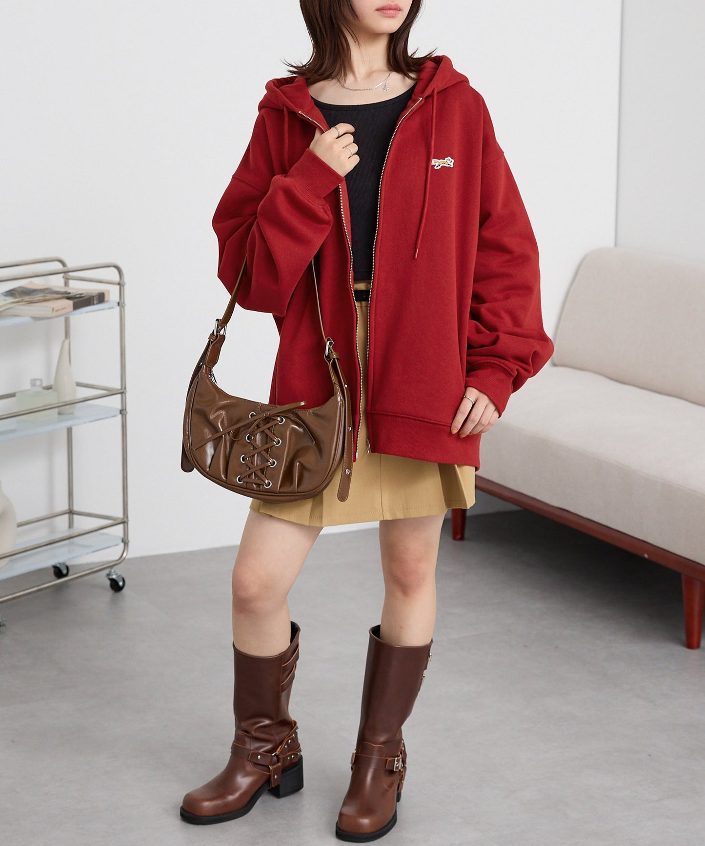 PENNEYS 限定 THE FOX 刺繡LOGO寬版拉鍊連帽外套