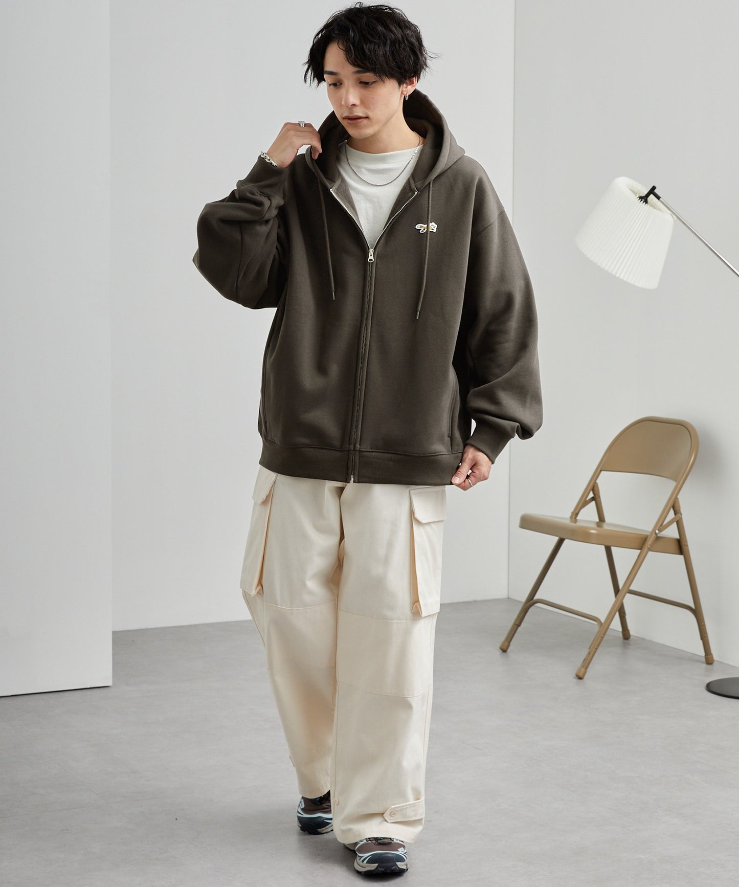 PENNEYS 限定 THE FOX 刺繡LOGO寬版拉鍊連帽外套