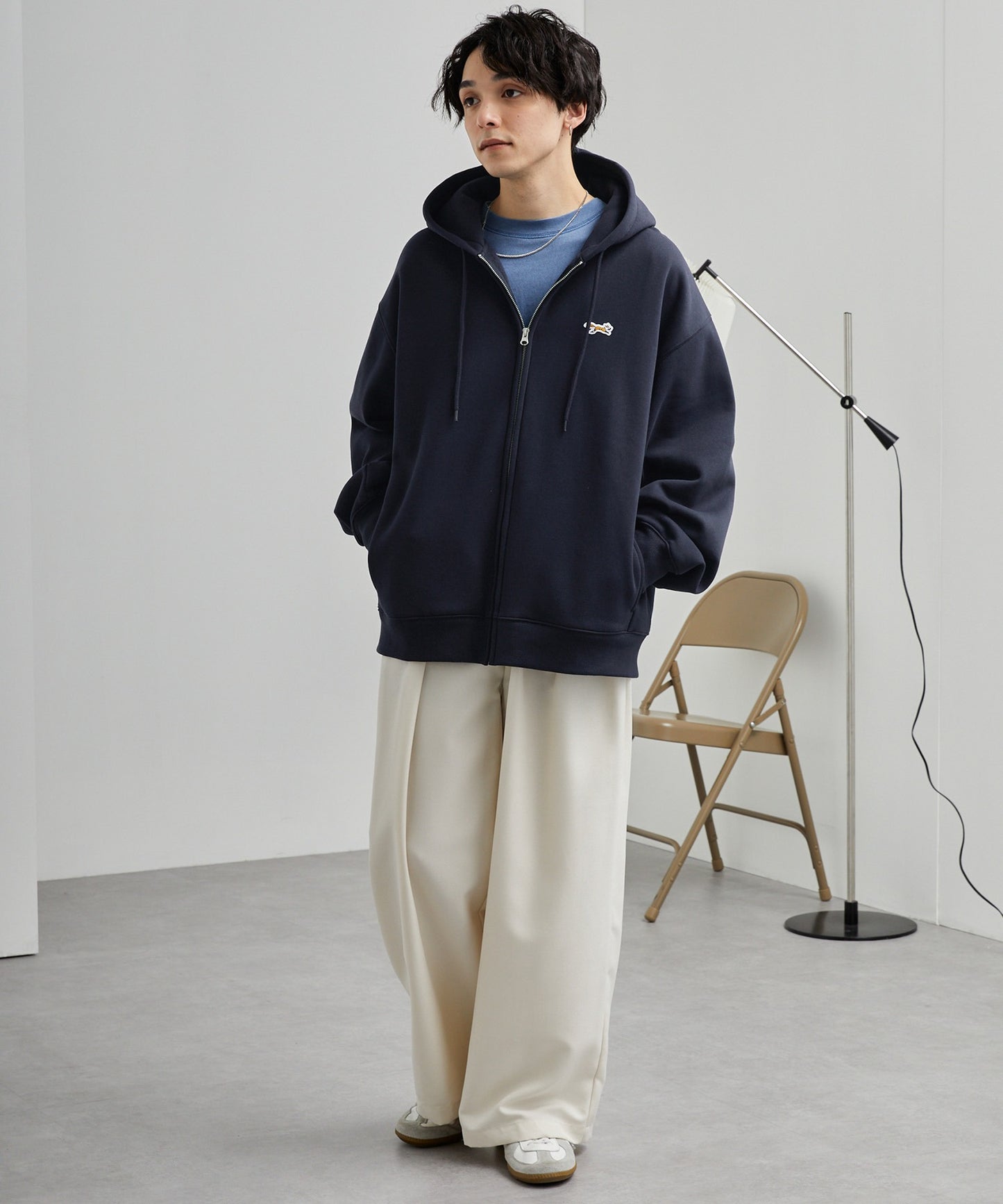 PENNEYS 限定 THE FOX 刺繡LOGO寬版拉鍊連帽外套