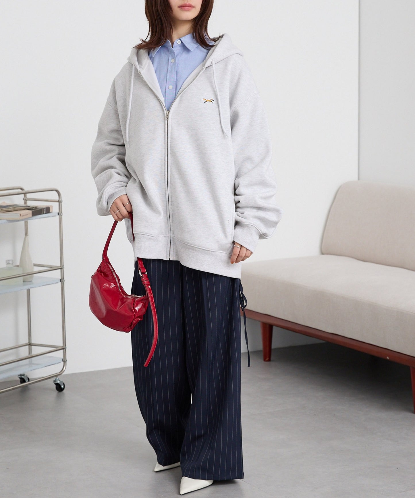 PENNEYS 限定 THE FOX 刺繡LOGO寬版拉鍊連帽外套