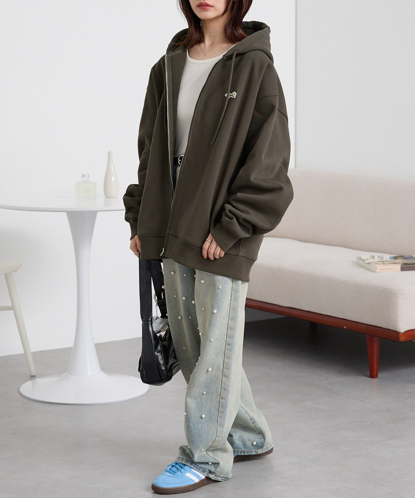 PENNEYS 限定 THE FOX 刺繡LOGO寬版拉鍊連帽外套