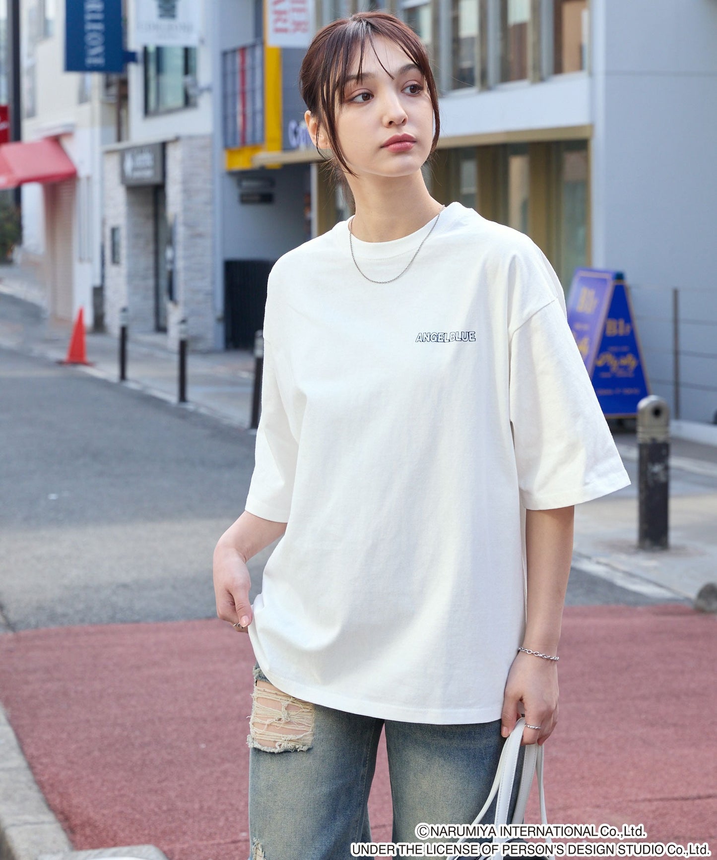 ANGEL BLUE x MONO-MART graphic embroidery oversized T-shirt 印花短袖T恤