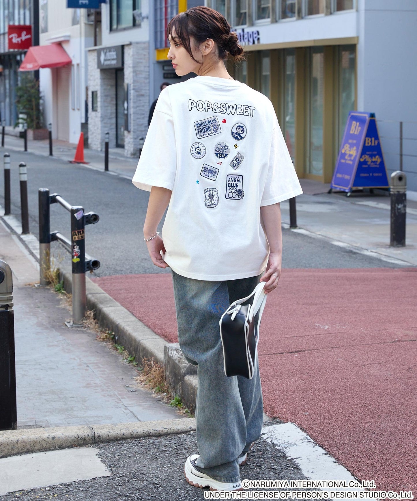 ANGEL BLUE x MONO-MART graphic embroidery oversized T-shirt 印花短袖T恤