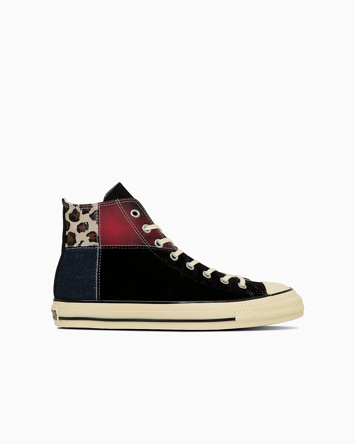 日本限定 CONVERSE ALL STAR AGED MATERIALBLOC HI 拼接豹紋高筒帆布鞋