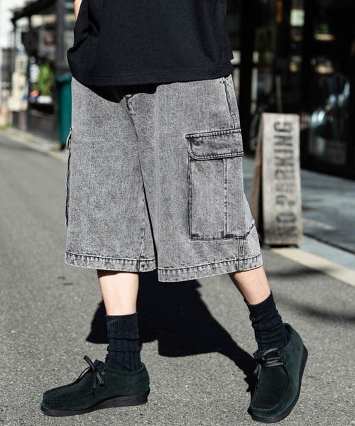 Rocky Monroe 寬版水洗牛仔短褲