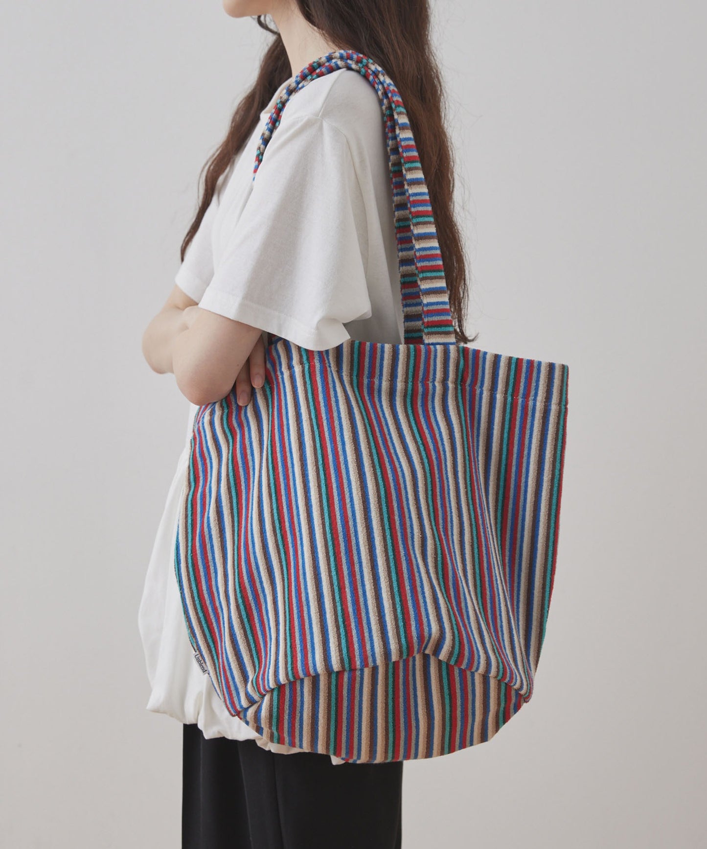 Unblend Pile Stripe Big Tote Bag 大容量托特包