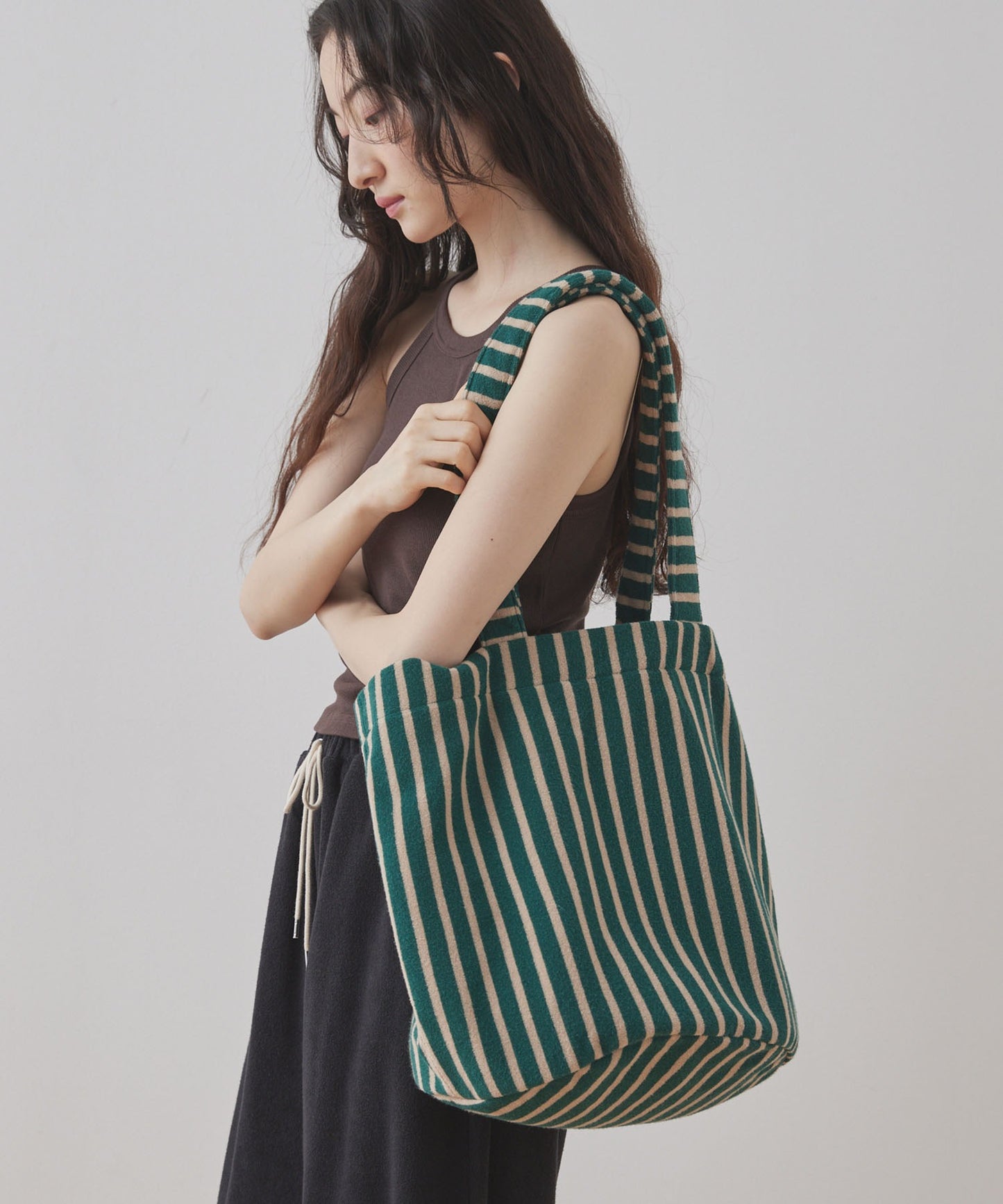Unblend Pile Stripe Big Tote Bag 大容量托特包