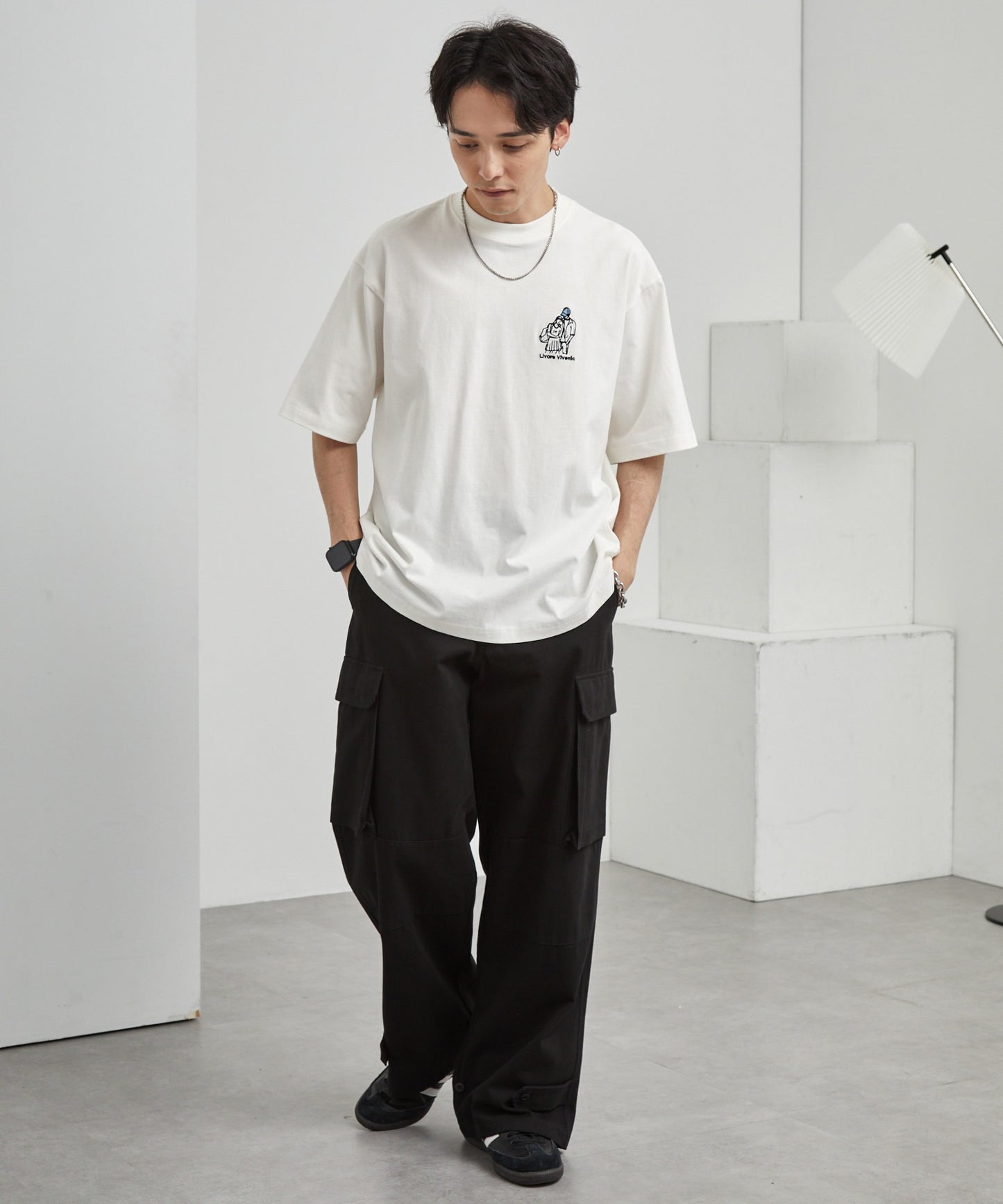 MONO-MART 刺繡圖案短袖T恤