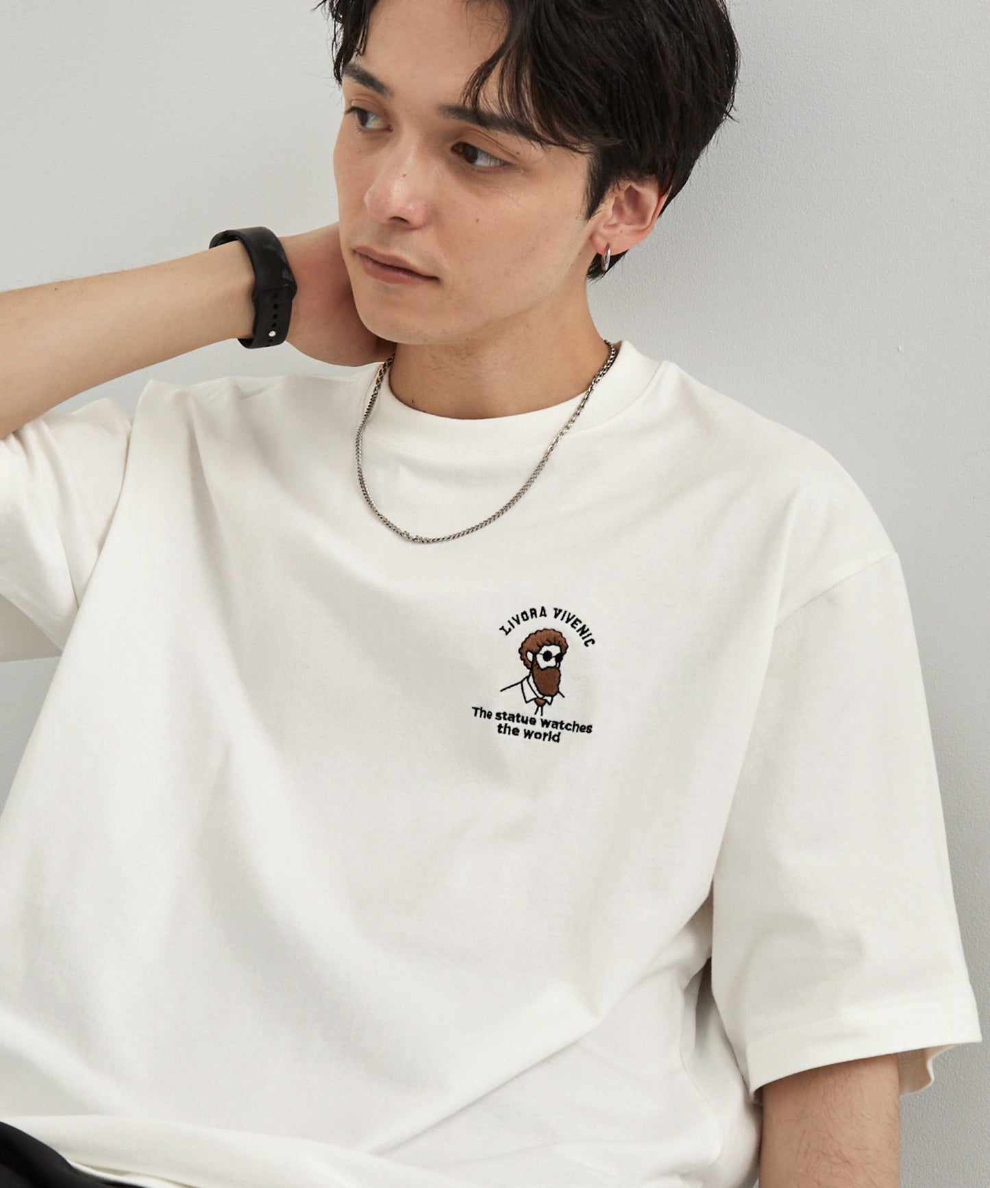 MONO-MART 刺繡圖案短袖T恤