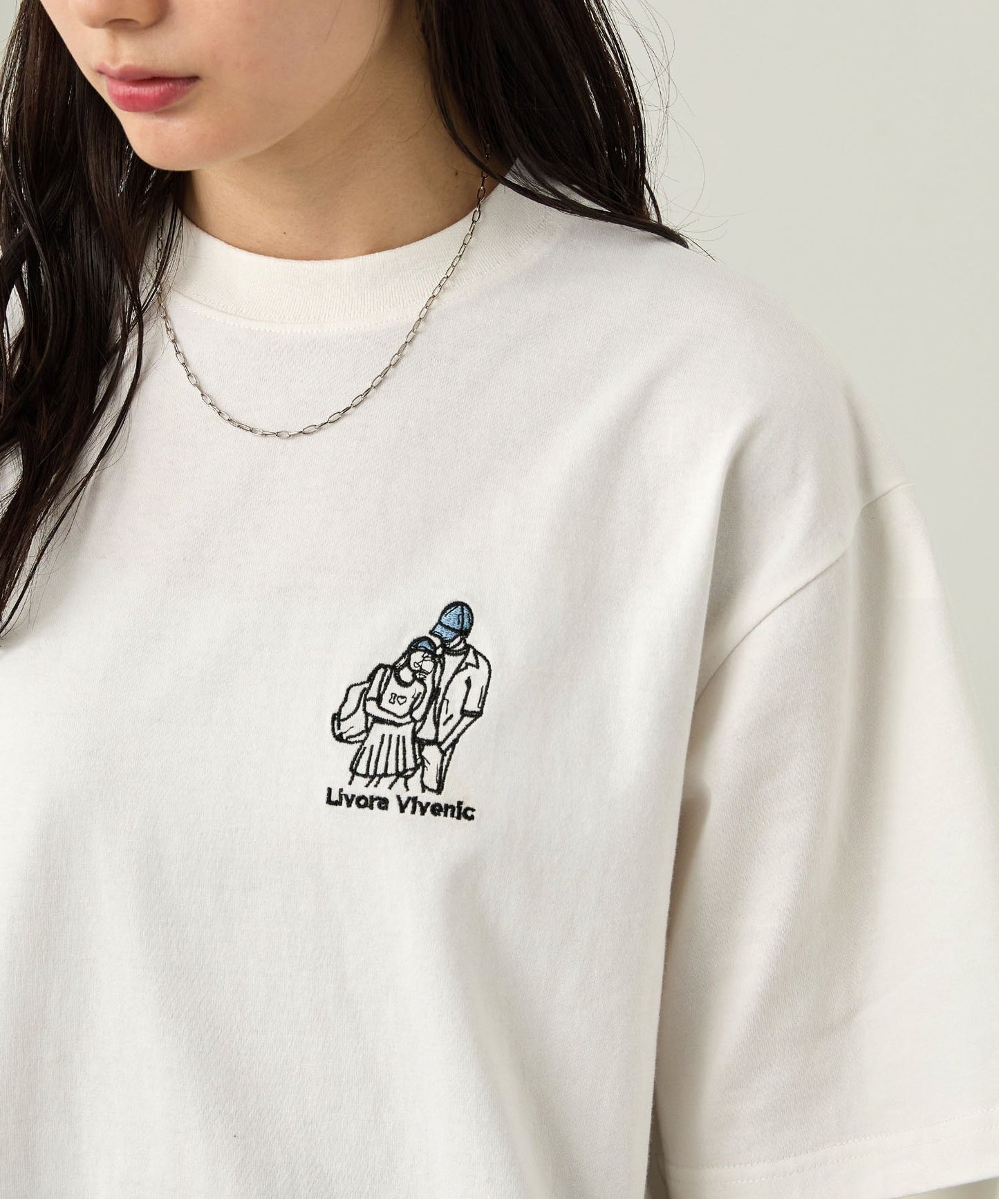 MONO-MART 刺繡圖案短袖T恤